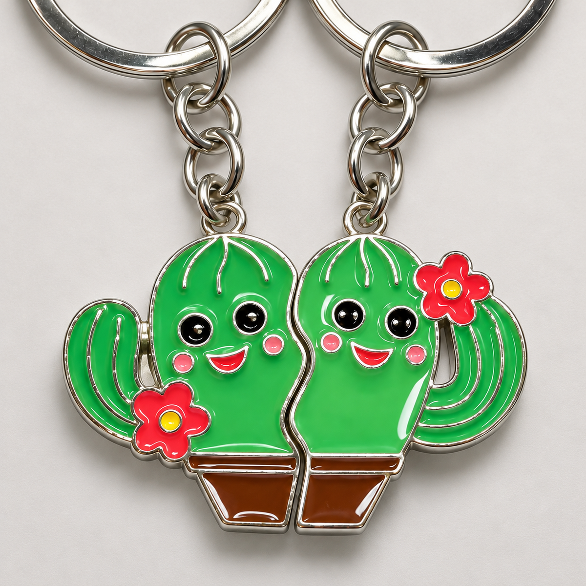 Cactus Friends – Schlüsselanhänger im 2er-Set – Detailansicht