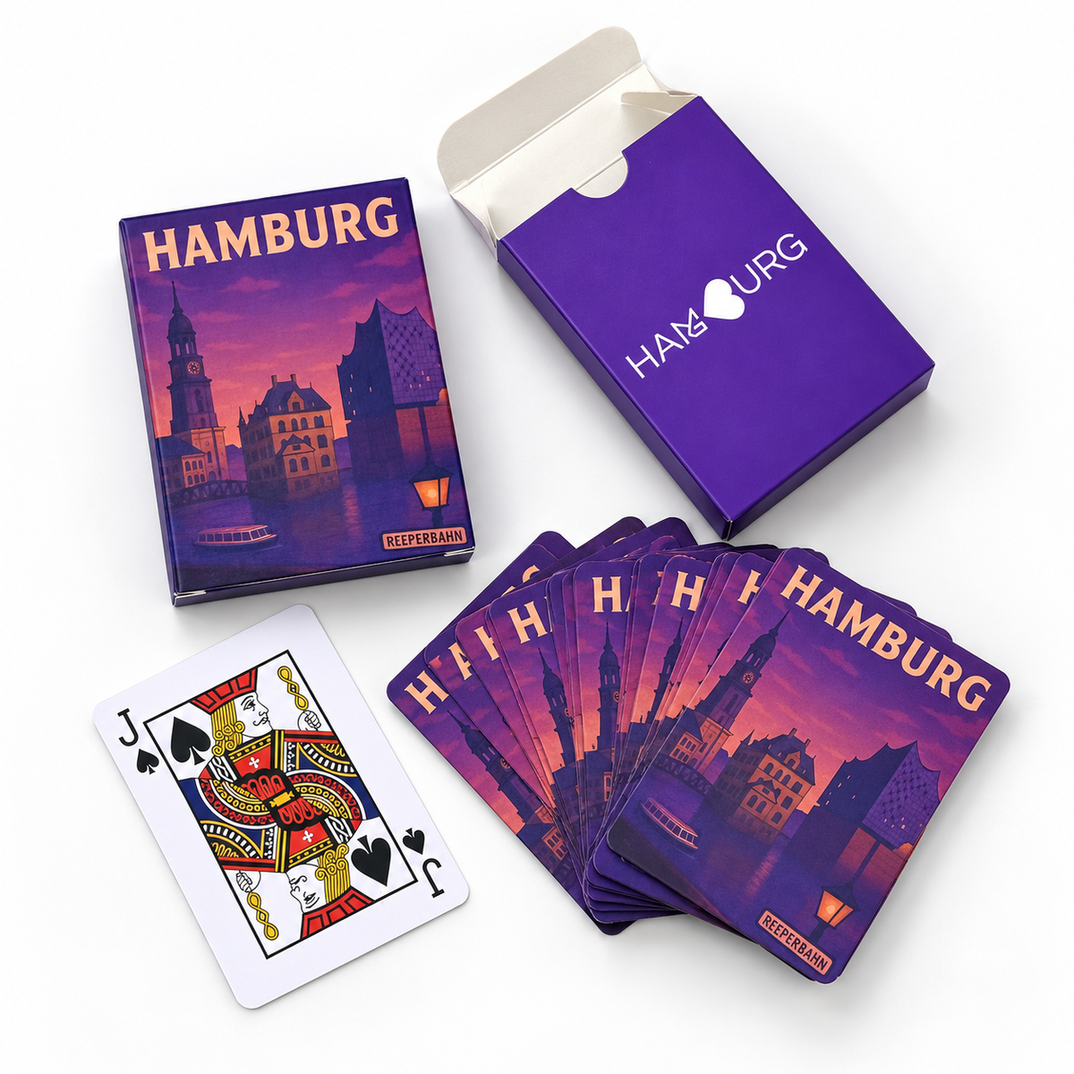 Hamburg Spielkarten – 54 Karten aus Kunststoff – Studioansicht