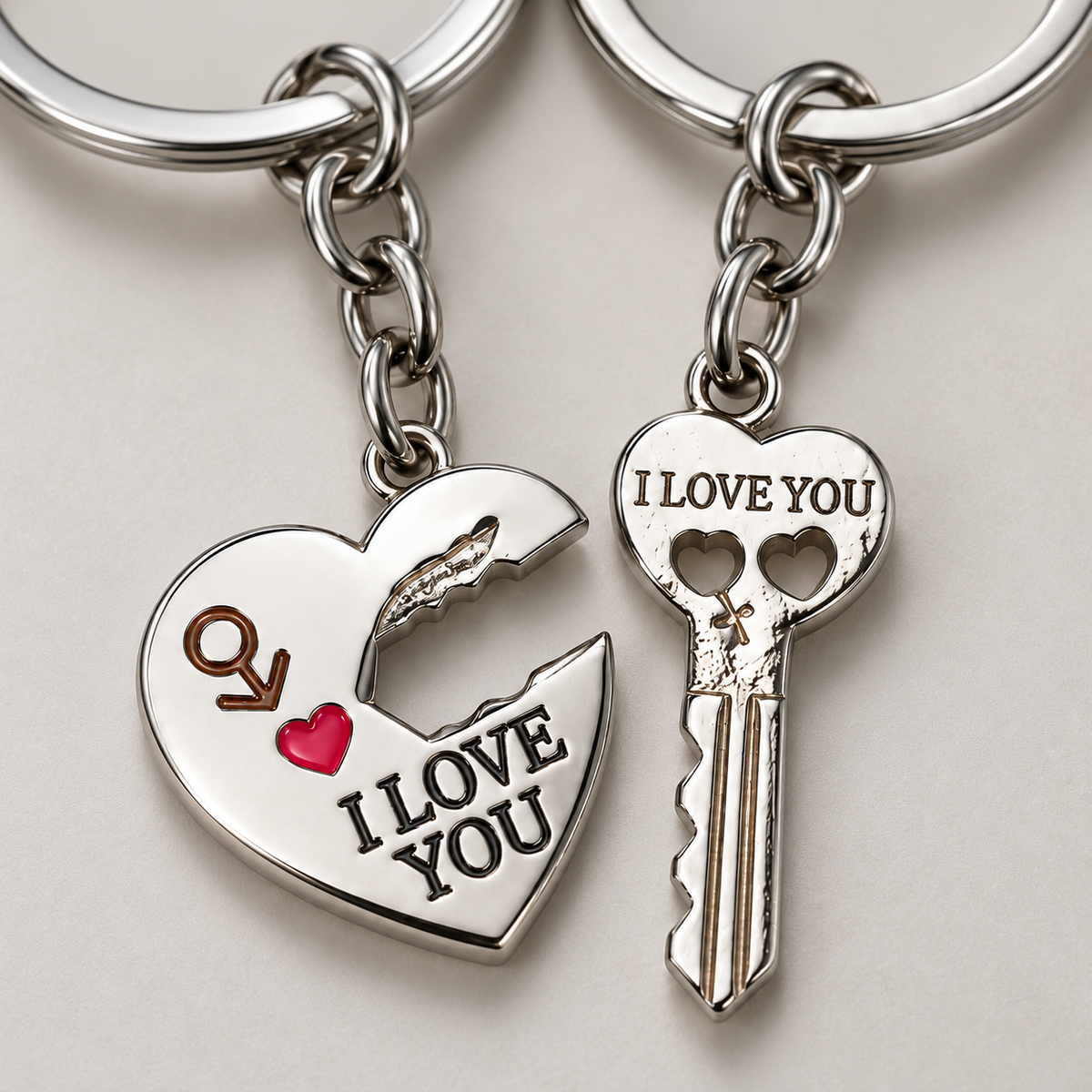 I Love You – Schlüsselanhänger im 2er-Set – Detailansicht