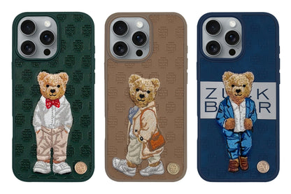 ZB Paris Gentleman iPhone-Hülle – gesticktes Bärenmotiv